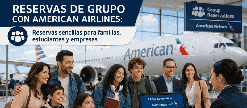¿Cómo hacer una reserva de grupo con American Airlines?