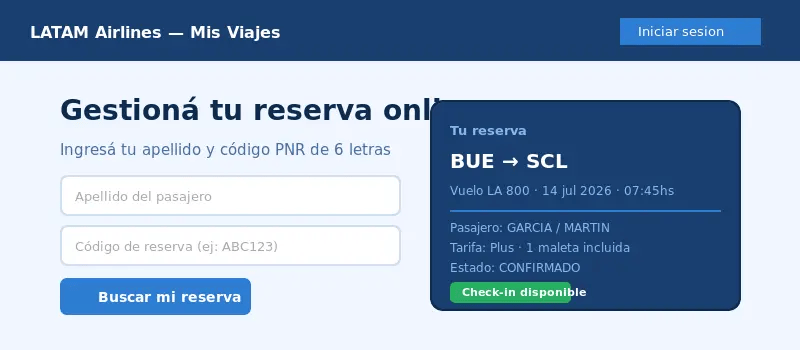 ?C?mo revisar o modificar una reserva LATAM?